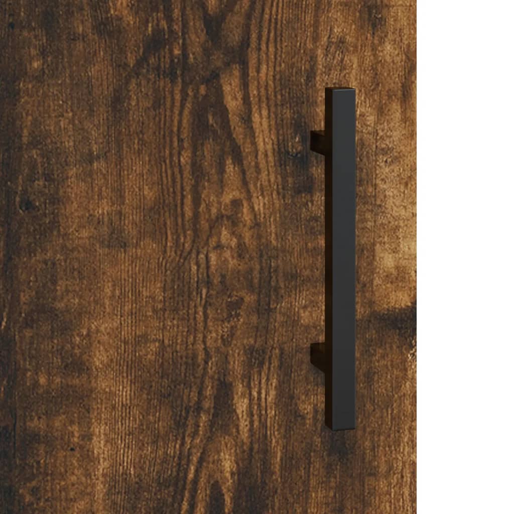 Visoka komoda dimljeni hrast 69,5x34x180 cm konstruiranog drva