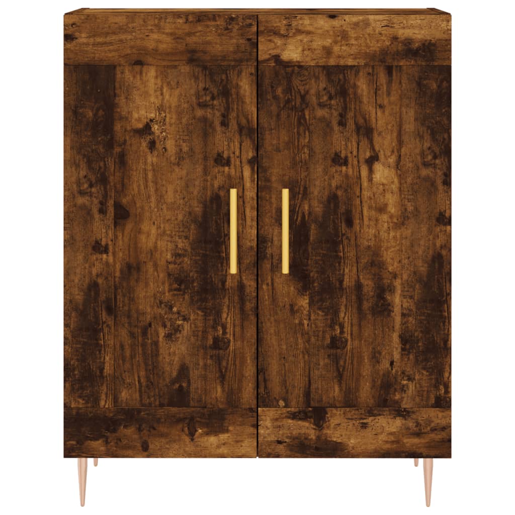 Visoka komoda dimljeni hrast 69,5x34x180 cm konstruiranog drva