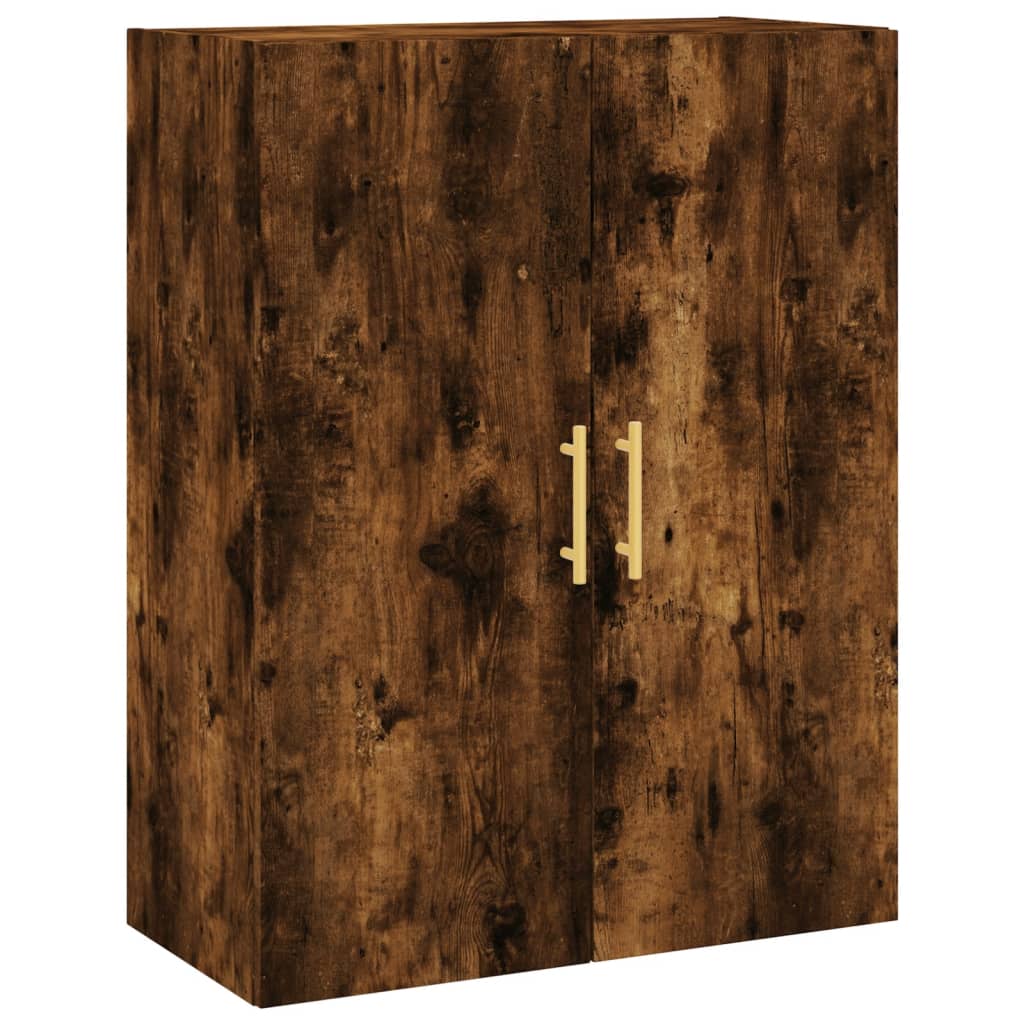 Visoka komoda dimljeni hrast 69,5x34x180 cm konstruiranog drva