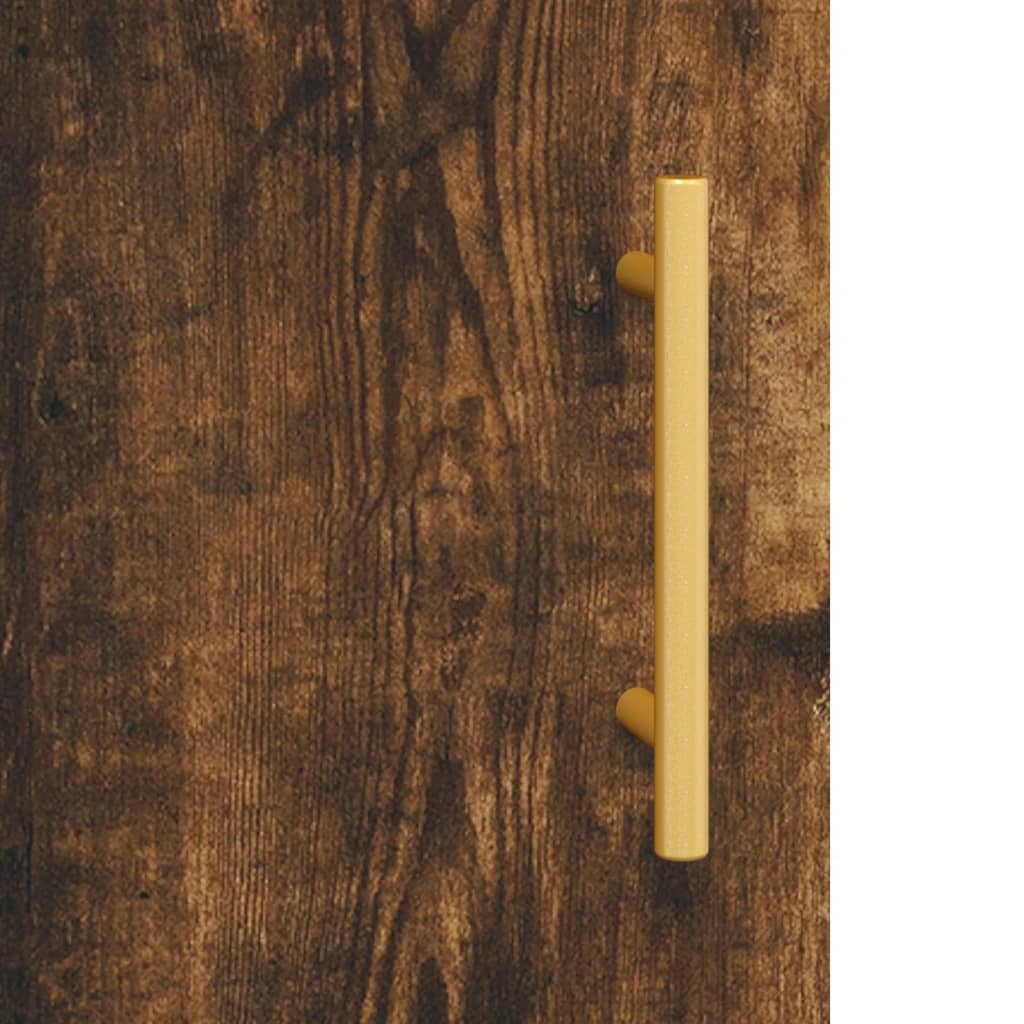 Visoka komoda dimljeni hrast 69,5x34x180 cm konstruiranog drva