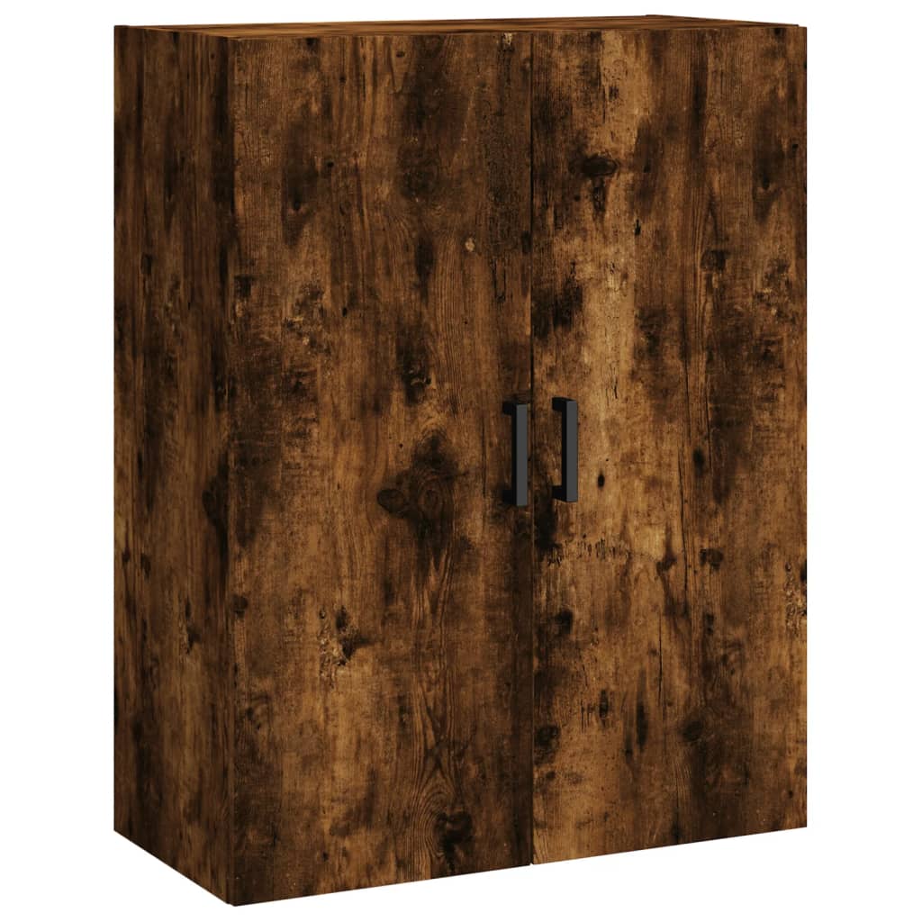Visoka komoda dimljeni hrast 69,5x34x180 cm konstruiranog drva
