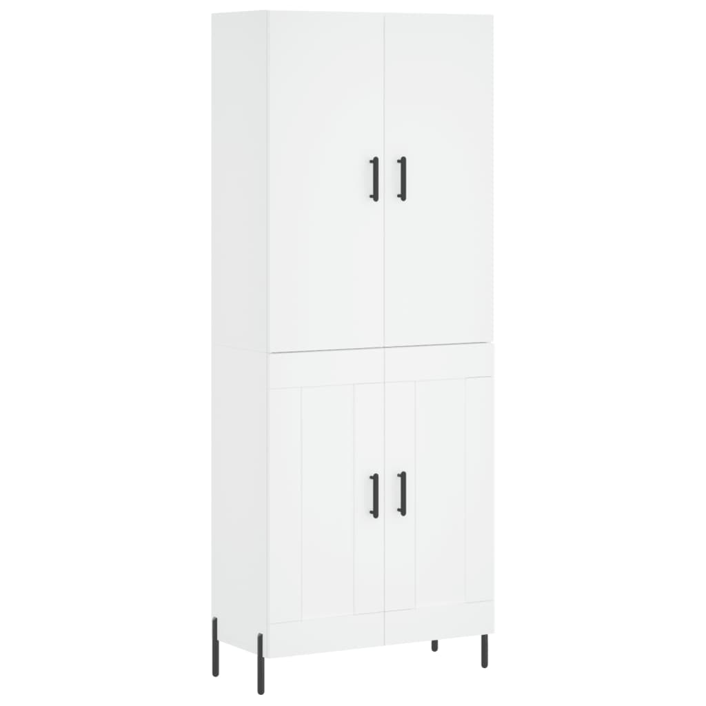 Visoka komoda bijela 69,5x34x180 cm konstruirano drvo