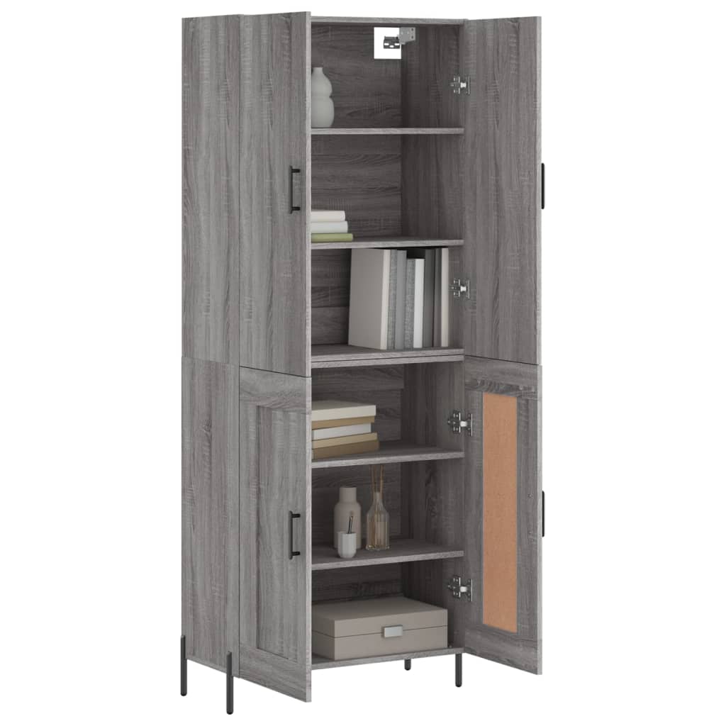Visoka komoda siva sonome 69,5x34x180 cm od konstruiranog drva