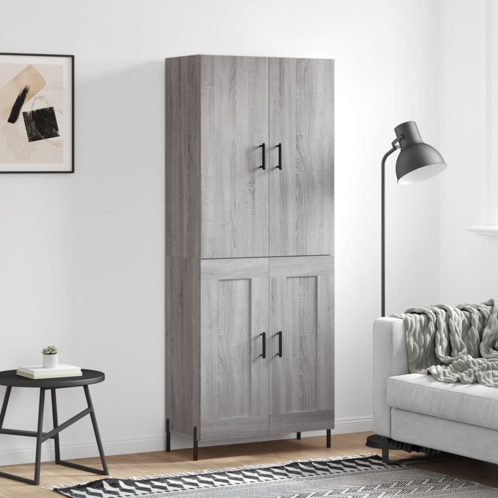 Visoka komoda siva sonome 69,5x34x180 cm od konstruiranog drva