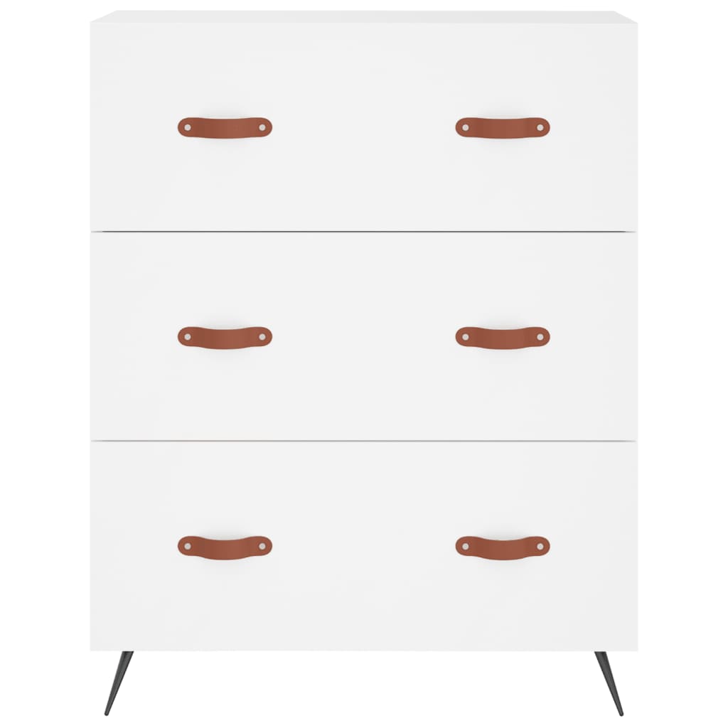 Visoka komoda bijela 69,5x34x180 cm konstruirano drvo