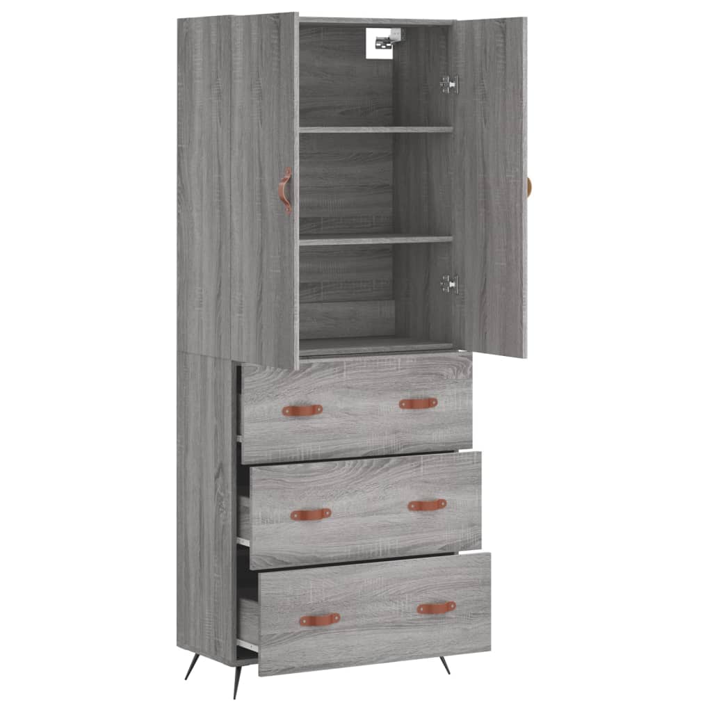 Visoka komoda siva sonome 69,5x34x180 cm od konstruiranog drva
