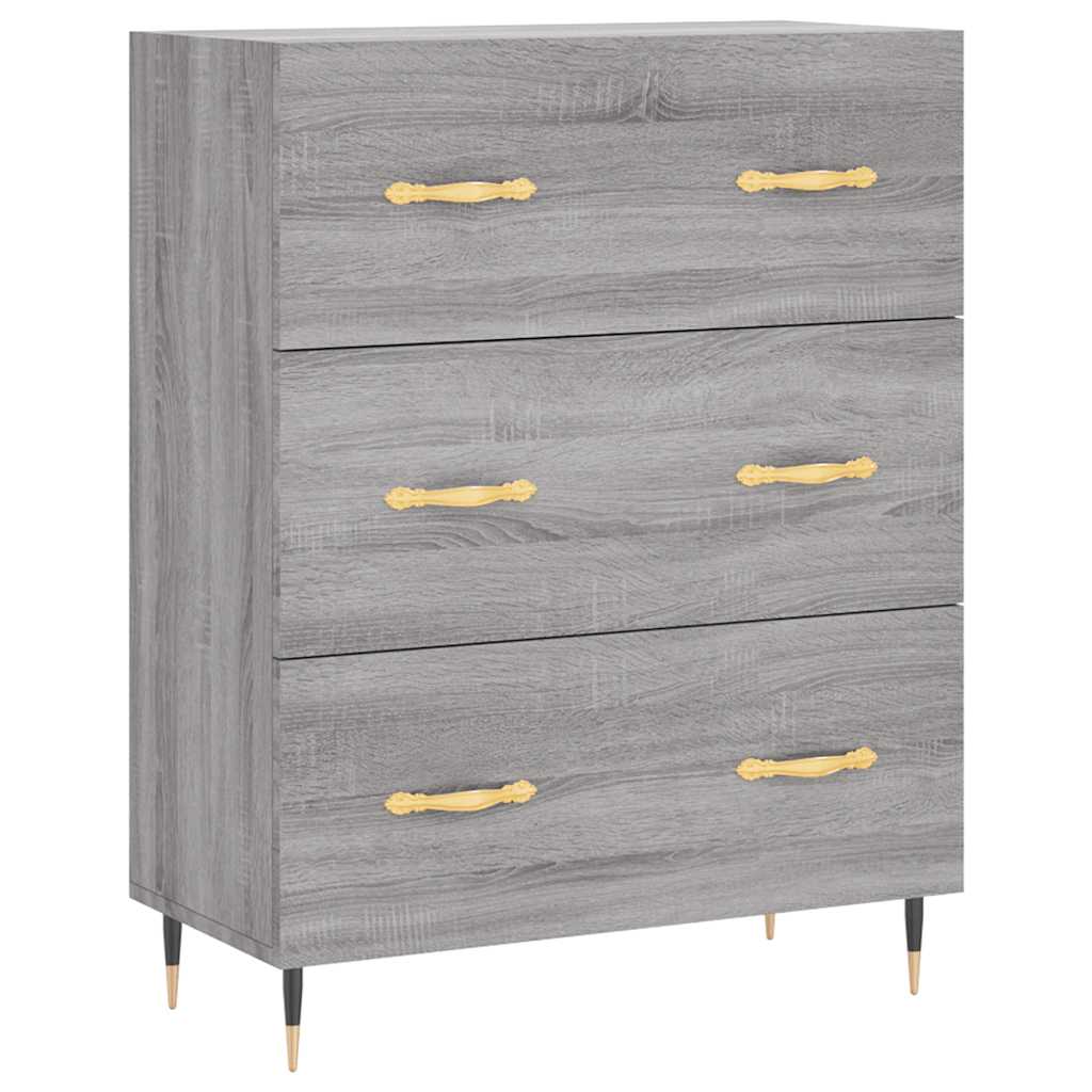 Visoka komoda siva sonome 69,5x34x180 cm od konstruiranog drva