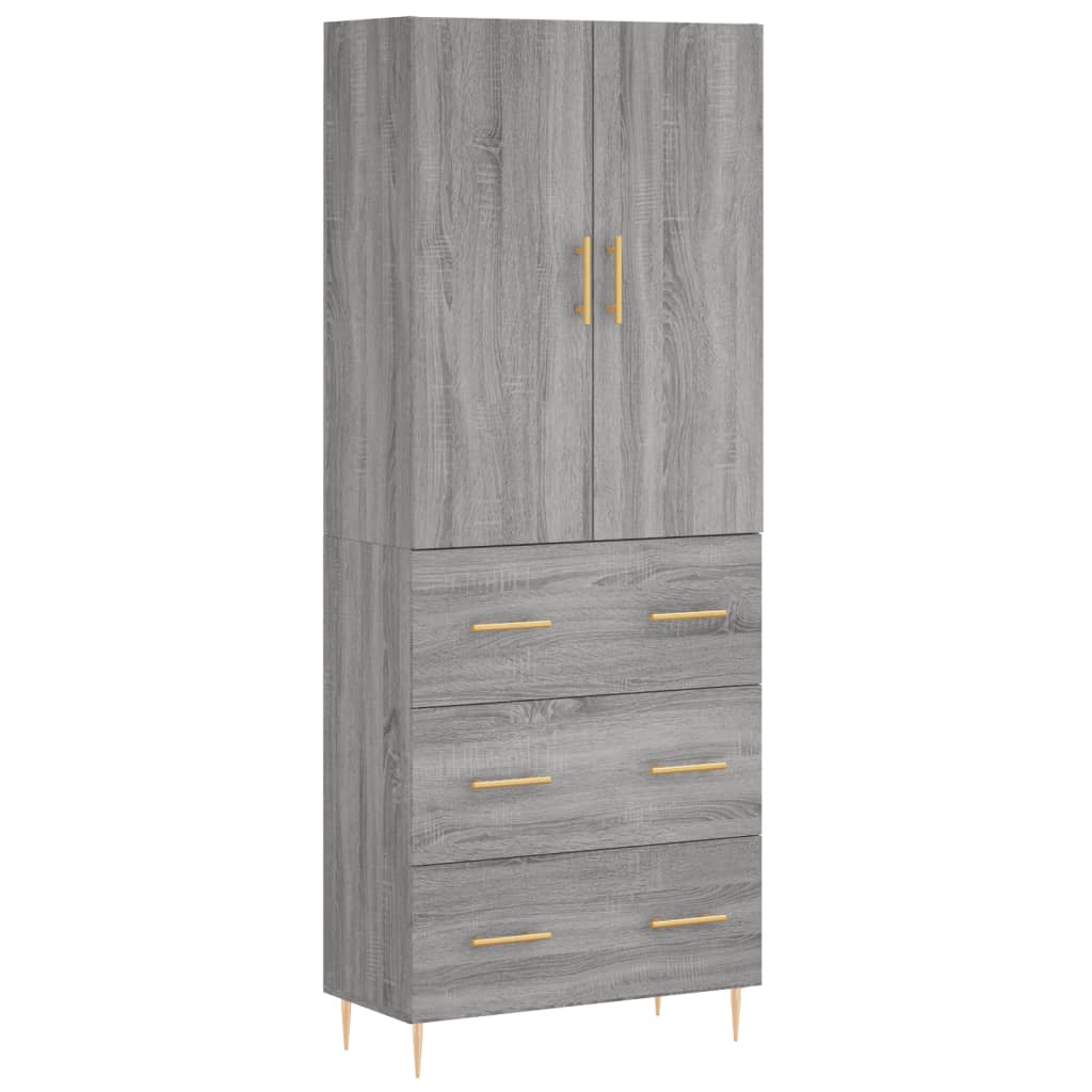 Visoka komoda siva sonome 69,5x34x180 cm od konstruiranog drva