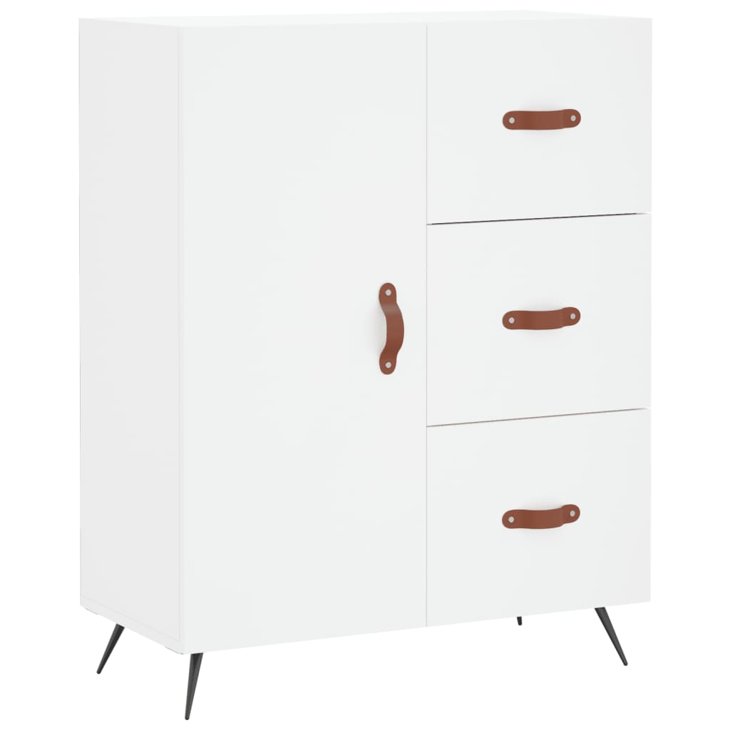Visoka komoda bijela 69,5x34x180 cm konstruirano drvo