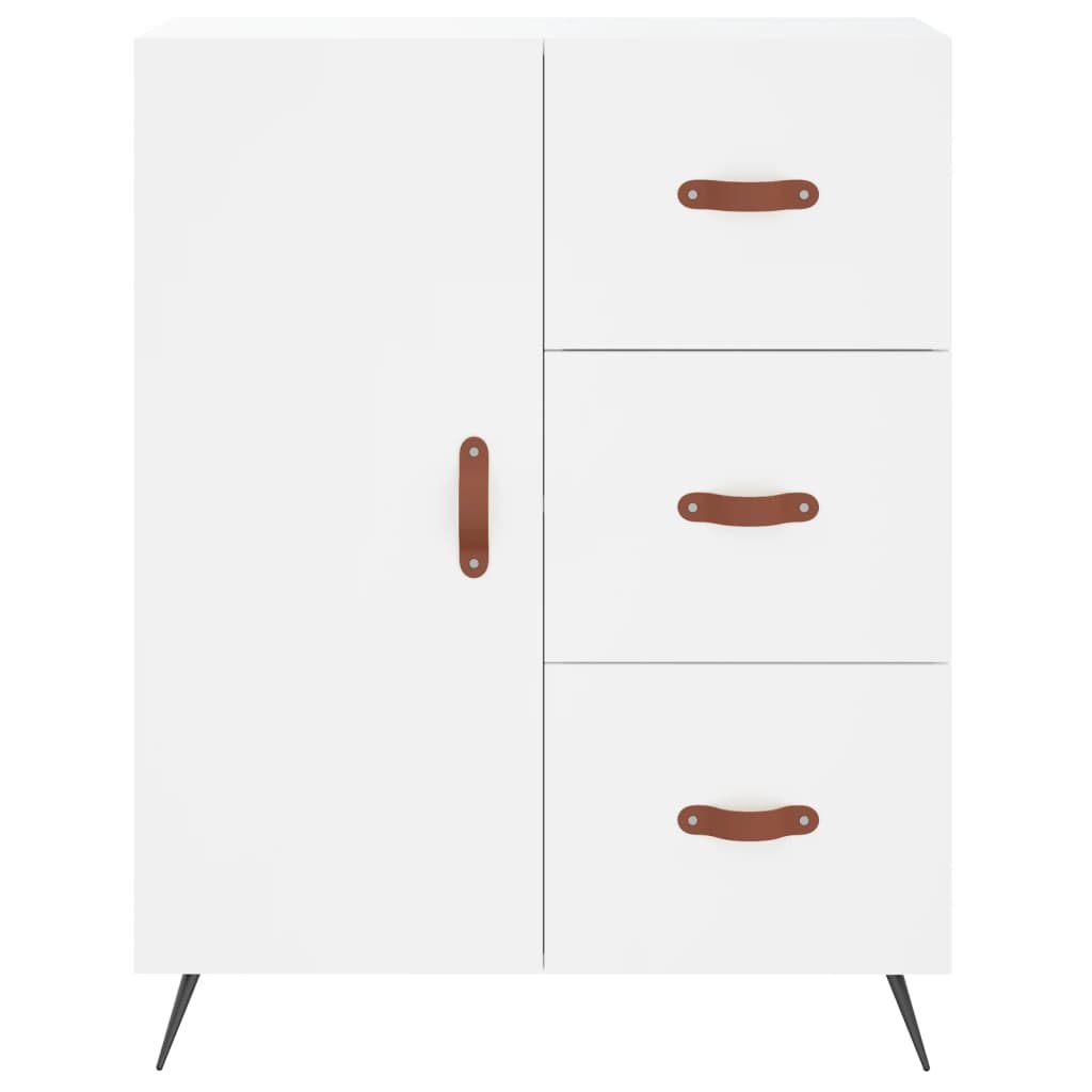 Visoka komoda bijela 69,5x34x180 cm konstruirano drvo