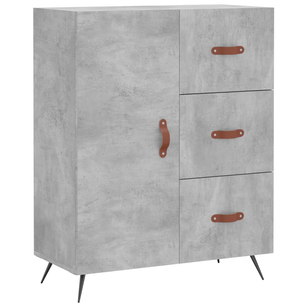 Visoka komoda siva betona 69,5x34x180 cm od konstruiranog drva
