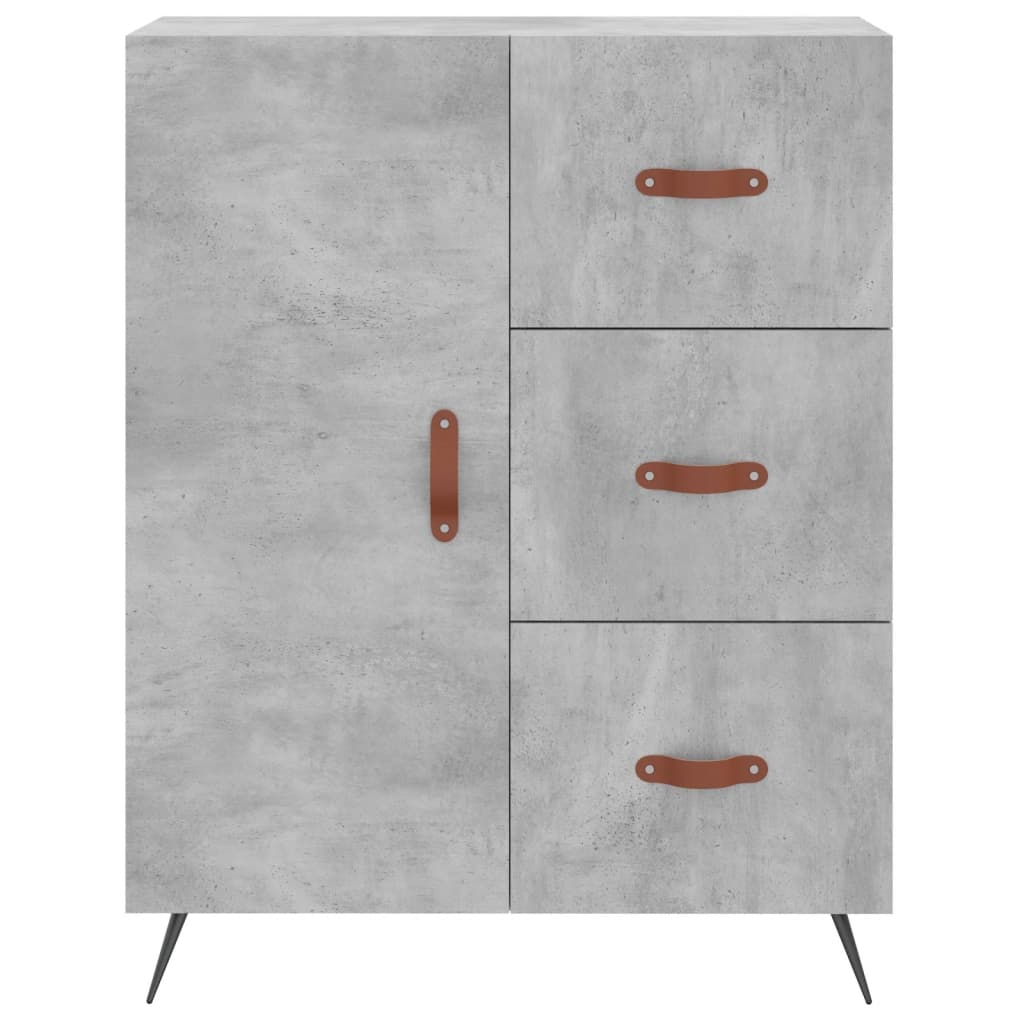 Visoka komoda siva betona 69,5x34x180 cm od konstruiranog drva