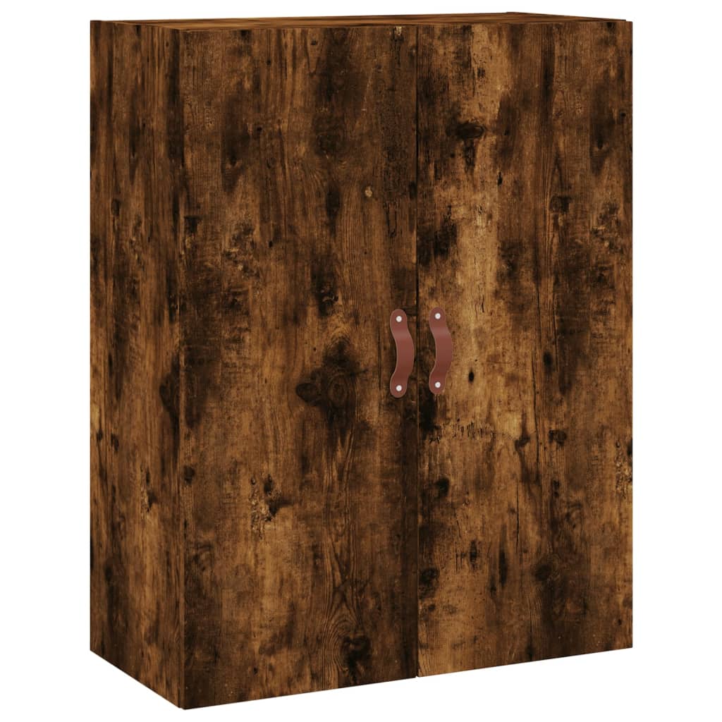 Visoka komoda dimljeni hrast 69,5x34x180 cm konstruiranog drva