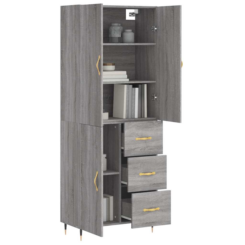 Visoka komoda siva sonome 69,5x34x180 cm od konstruiranog drva