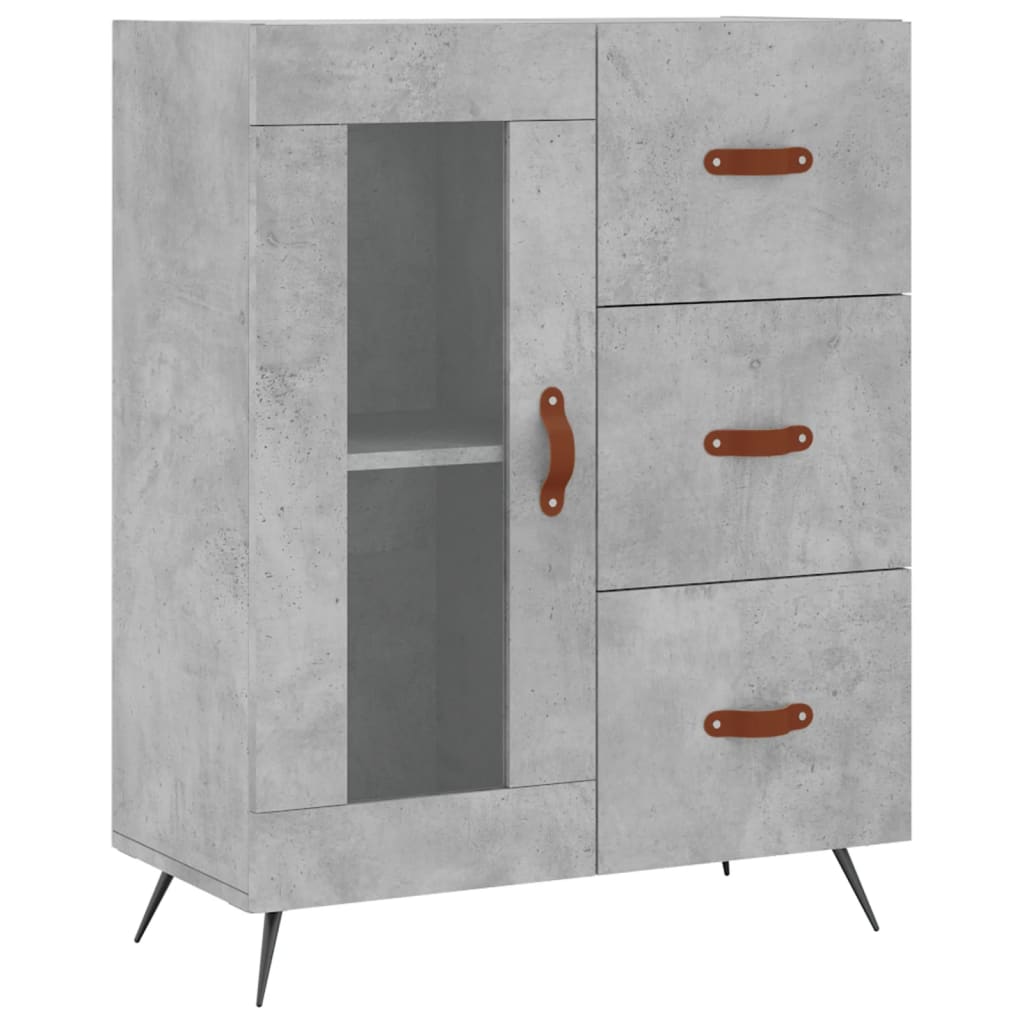 Visoka komoda siva betona 69,5x34x180 cm od konstruiranog drva