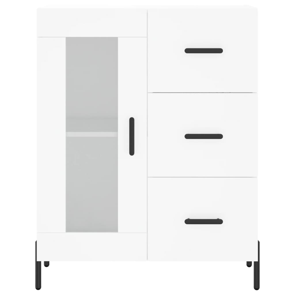 Visoka komoda bijela 69,5x34x180 cm konstruirano drvo