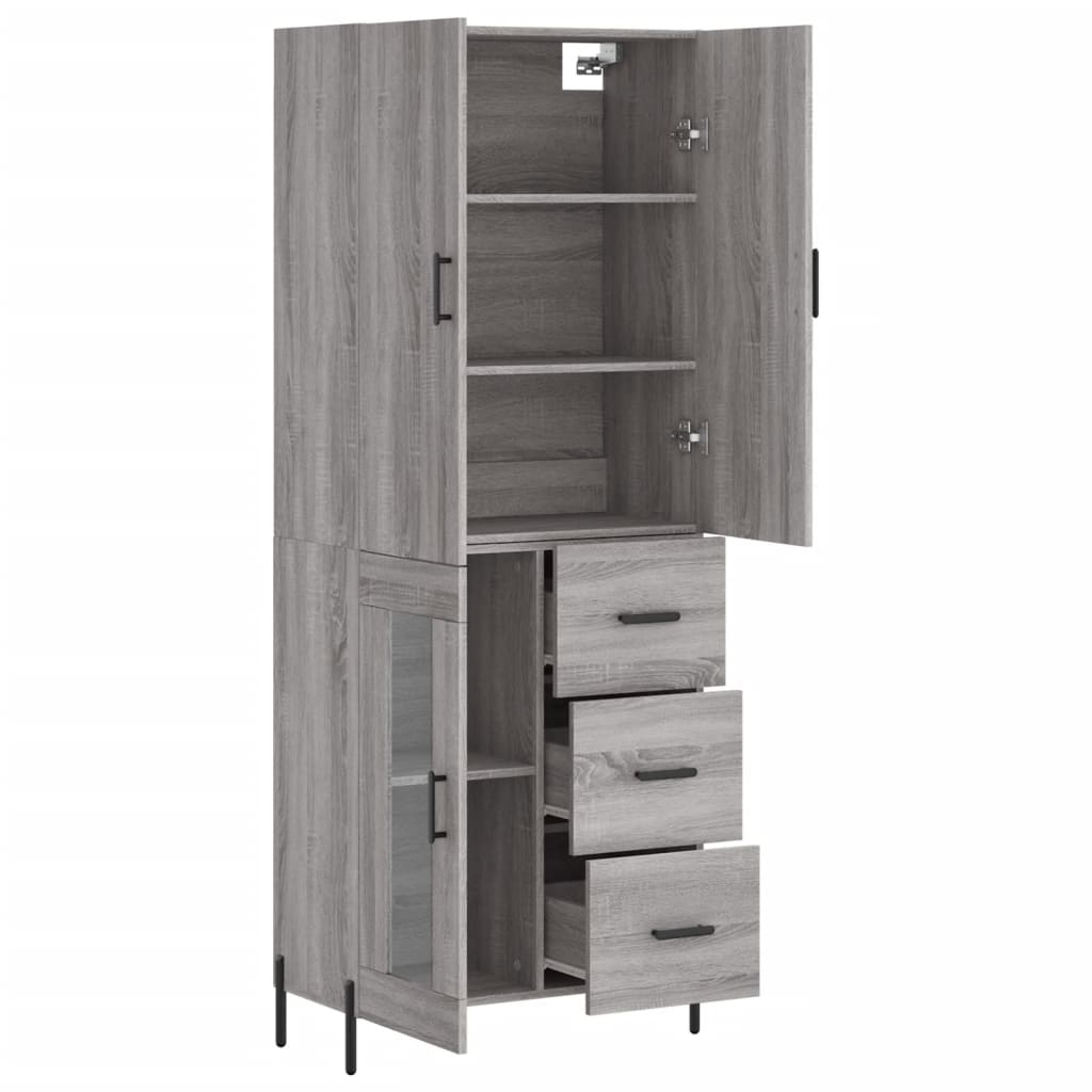 Visoka komoda siva sonome 69,5x34x180 cm od konstruiranog drva