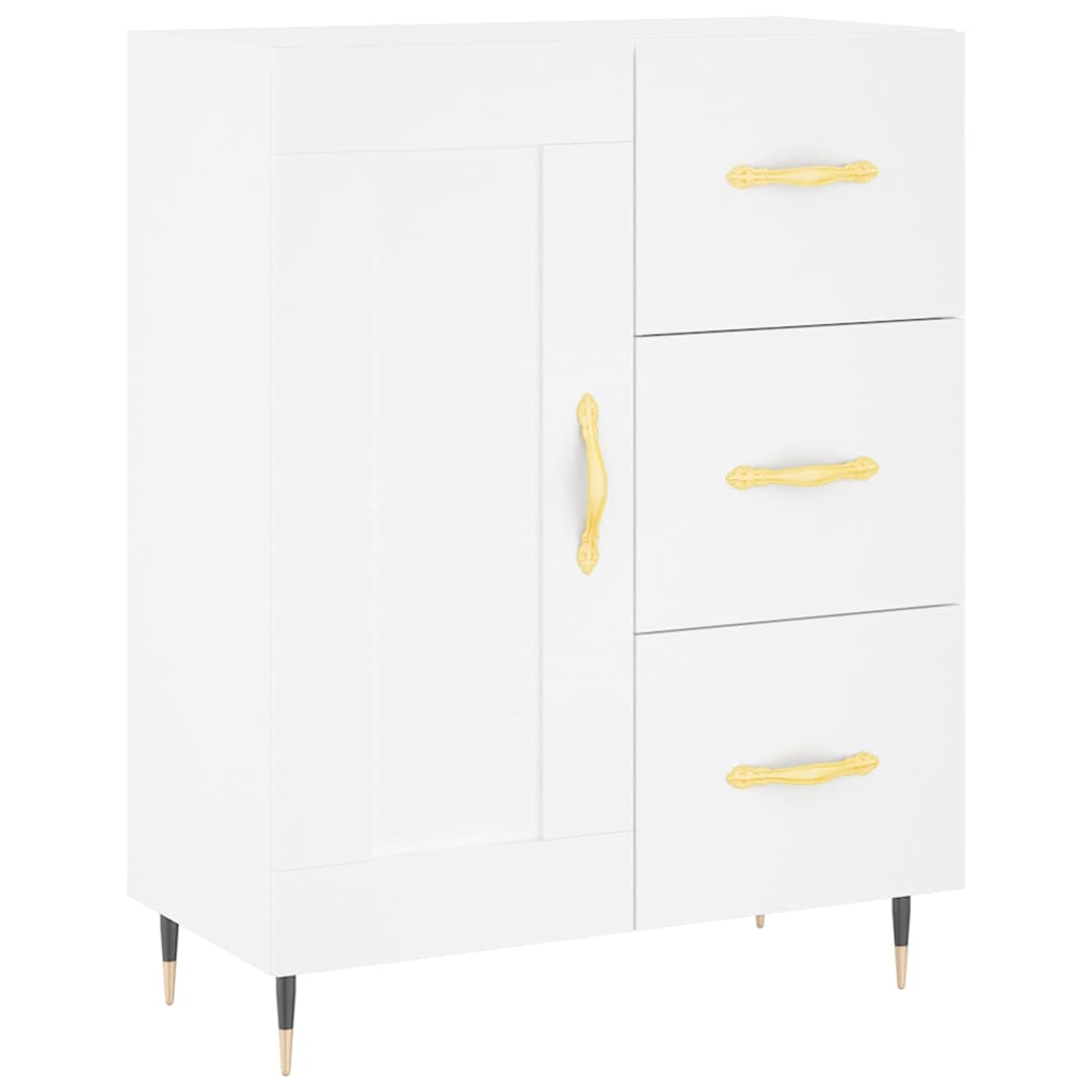 Visoka komoda bijela 69,5x34x180 cm konstruirano drvo