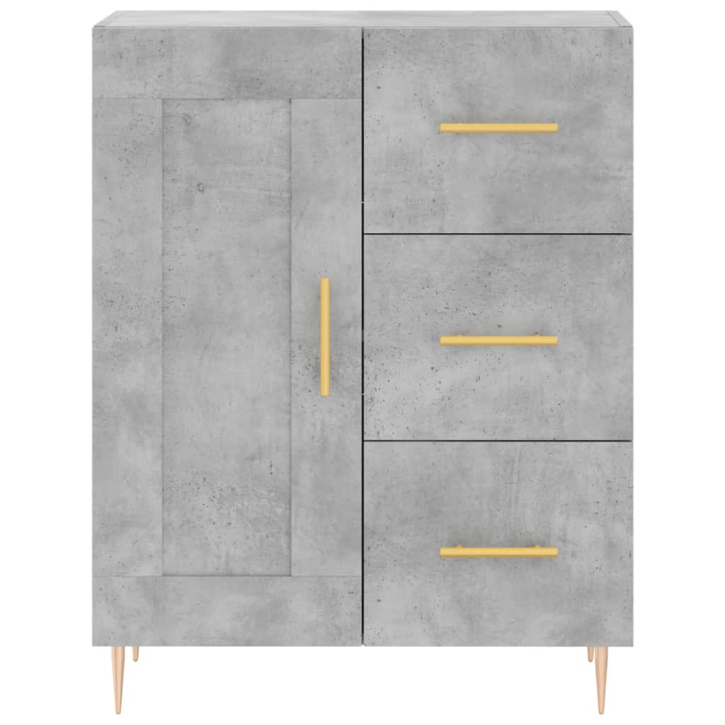 Visoka komoda siva betona 69,5x34x180 cm od konstruiranog drva