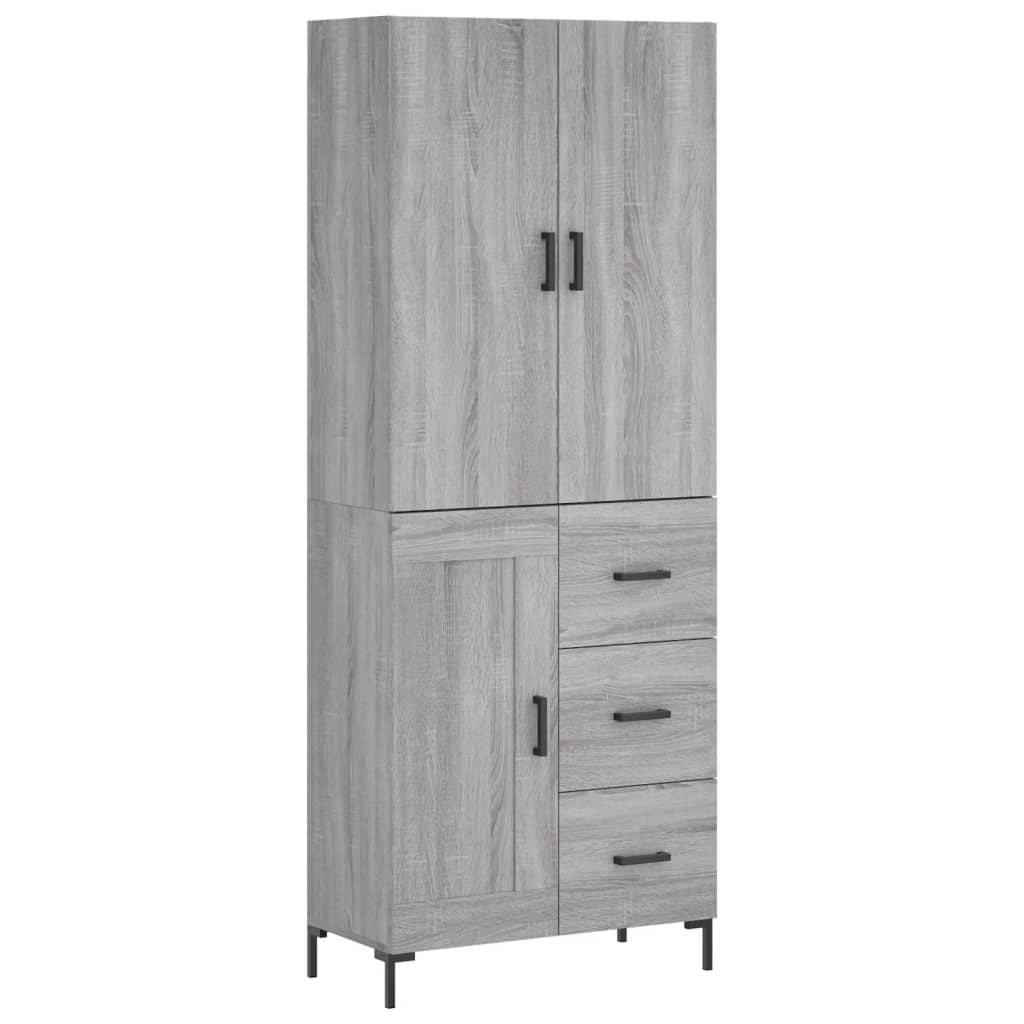 Visoka komoda siva sonome 69,5x34x180 cm od konstruiranog drva