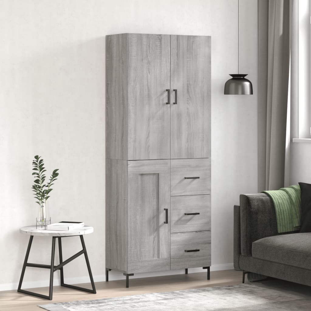 Visoka komoda siva sonome 69,5x34x180 cm od konstruiranog drva