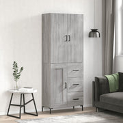 Visoka komoda siva sonome 69,5x34x180 cm od konstruiranog drva