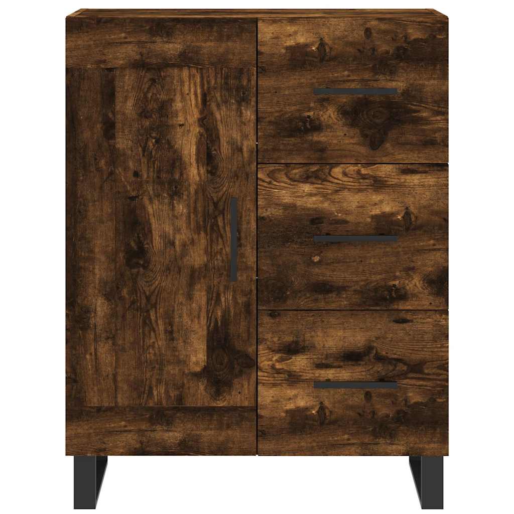 Visoka komoda dimljeni hrast 69,5x34x180 cm konstruiranog drva