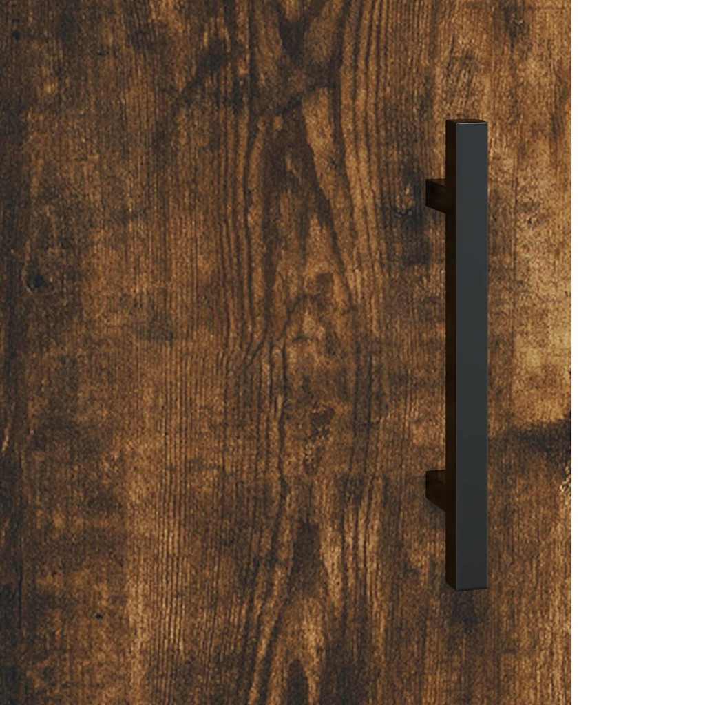 Visoka komoda dimljeni hrast 69,5x34x180 cm konstruiranog drva