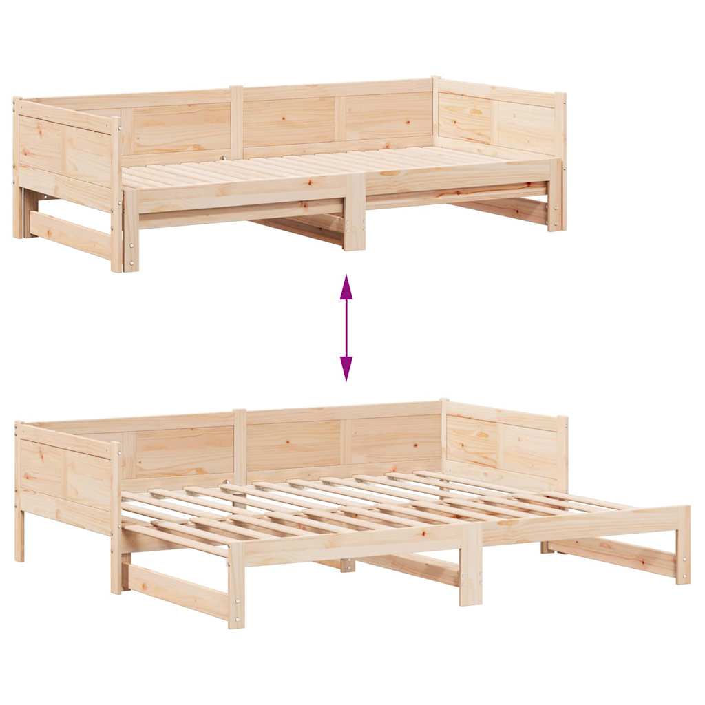 Krevet za povlačenje za dan Smeđa 203,5 x 184 x 56,5 cm