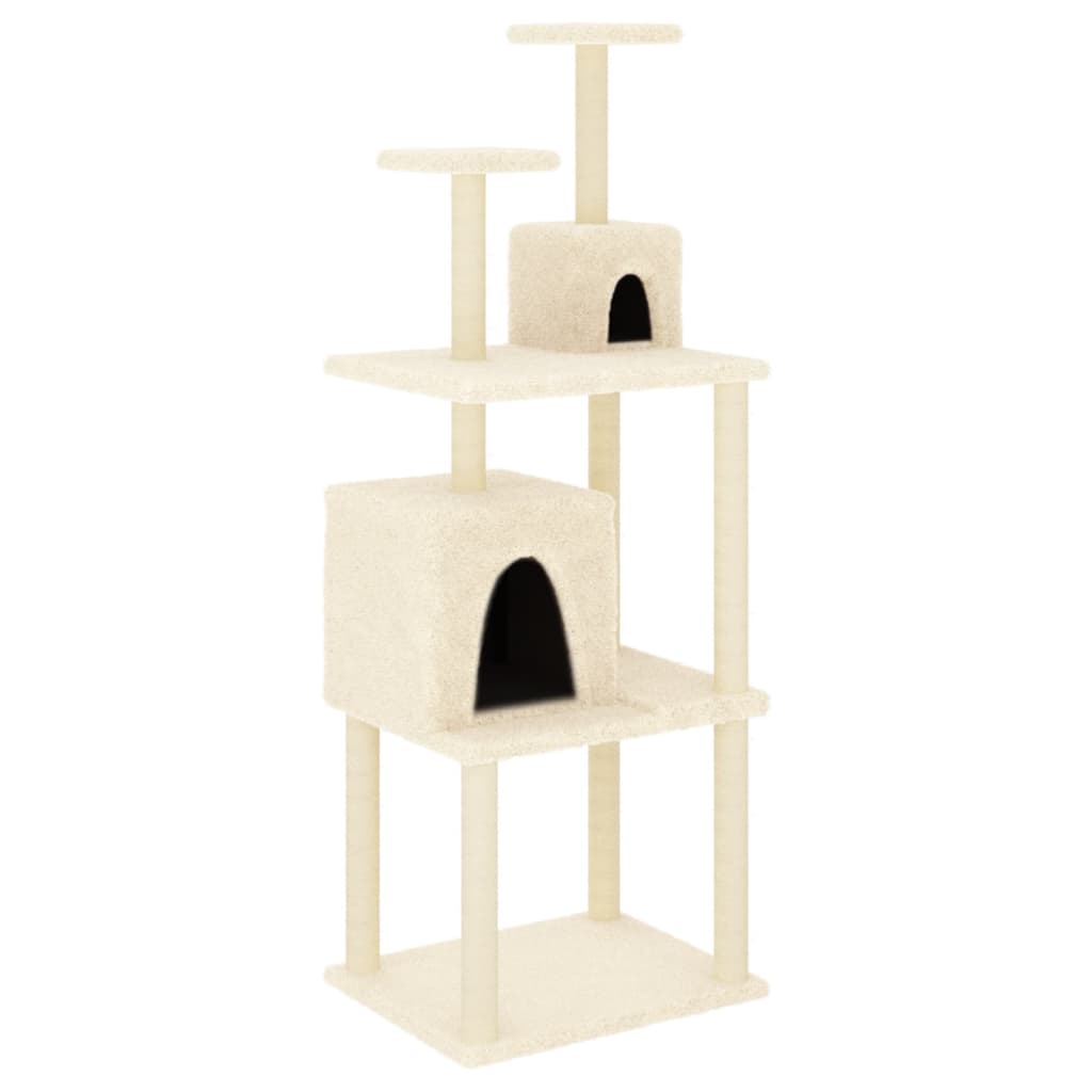 Penjalica za mačke sa stupovima za grebanje krem 167 cm