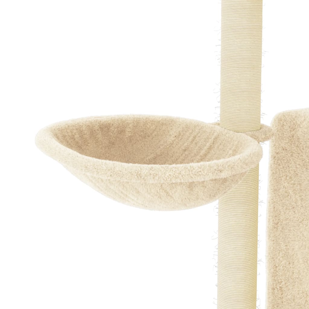 Penjalica za mačke sa stupovima za grebanje krem 96,5 cm