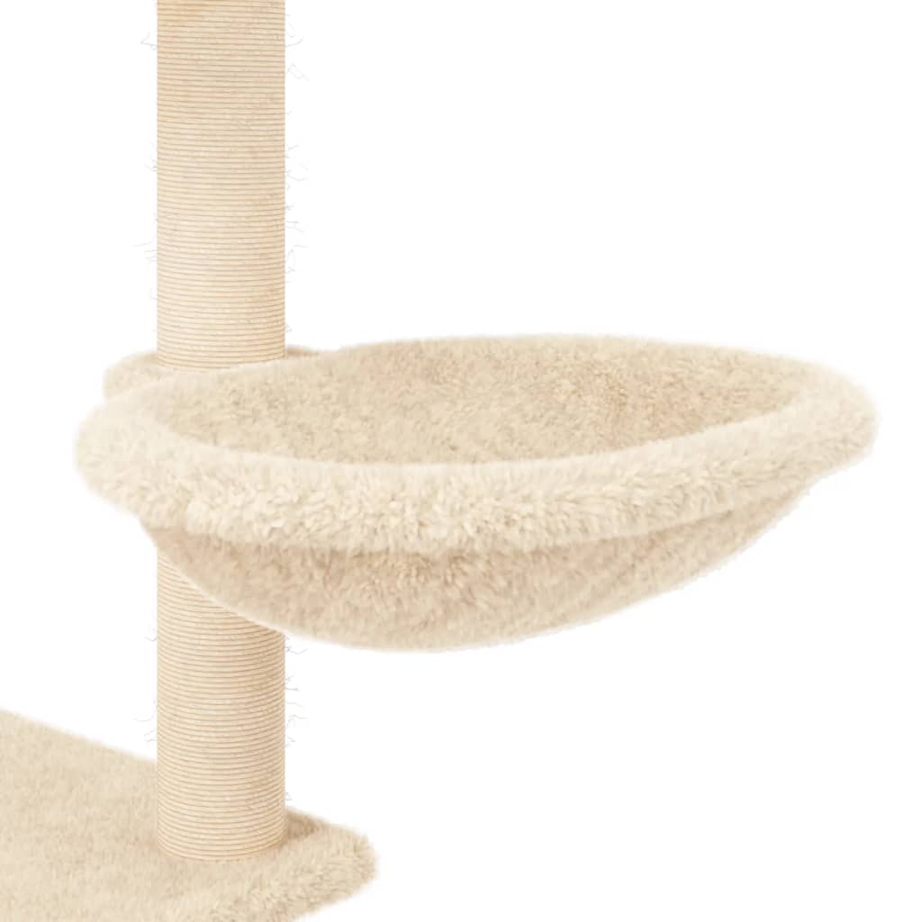 Penjalica za mačke sa stupovima za grebanje krem 153 cm