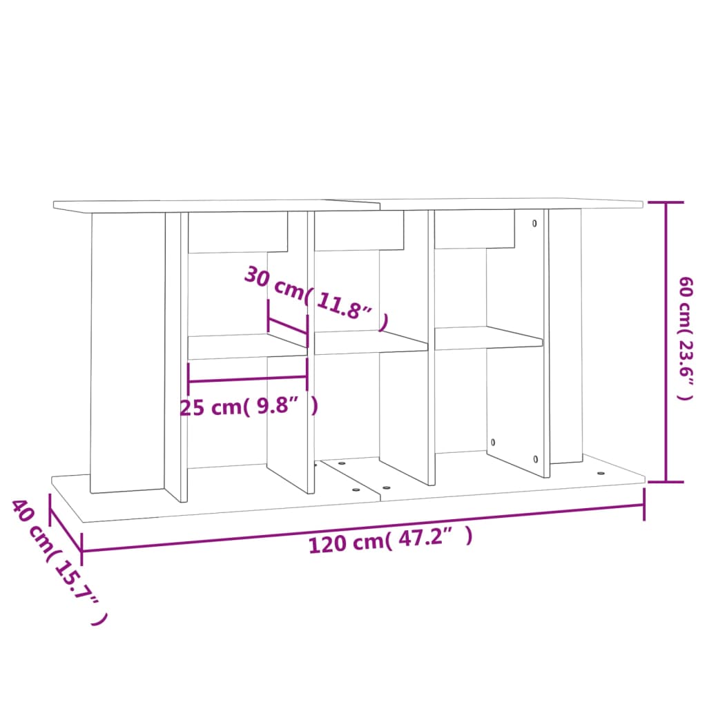 Stalak za akvarij crni 120 x 40 x 60 cm od konstruiranog drva