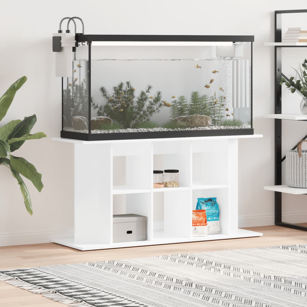 Stalak za akvarij sjajni bijeli 120x40x60 cm konstruirano drvo
