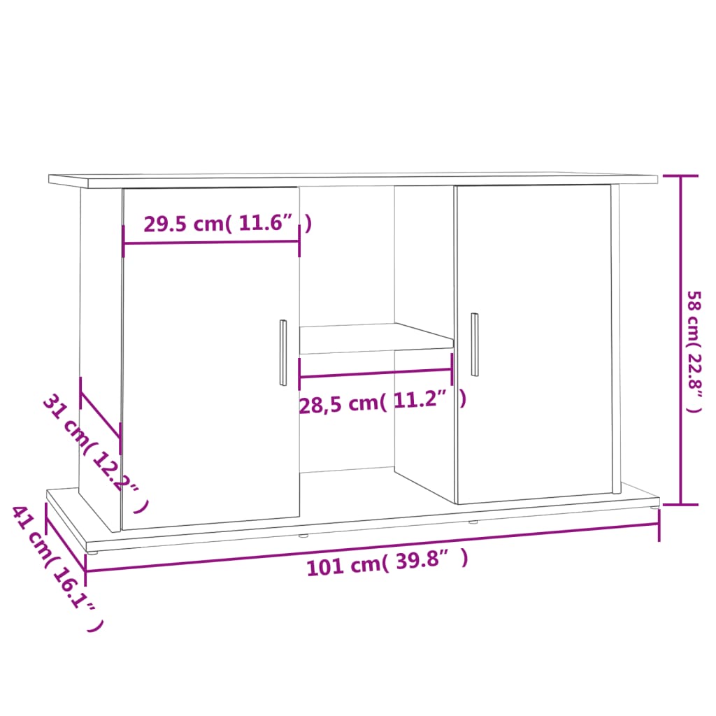 Stalak za akvarij boja hrasta 101x41x58 cm konstruirano drvo