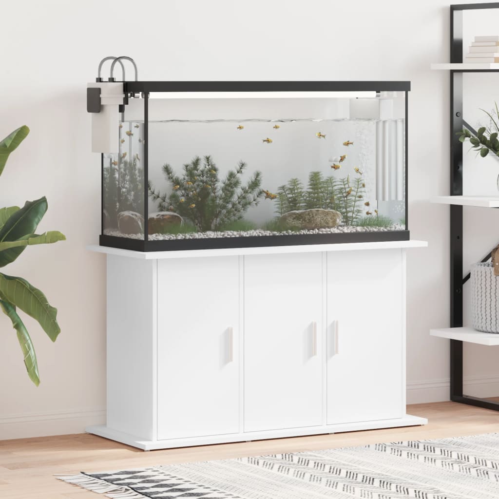 Stalak za akvarij bijeli 101 x 41 x 58 cm od konstruiranog drva