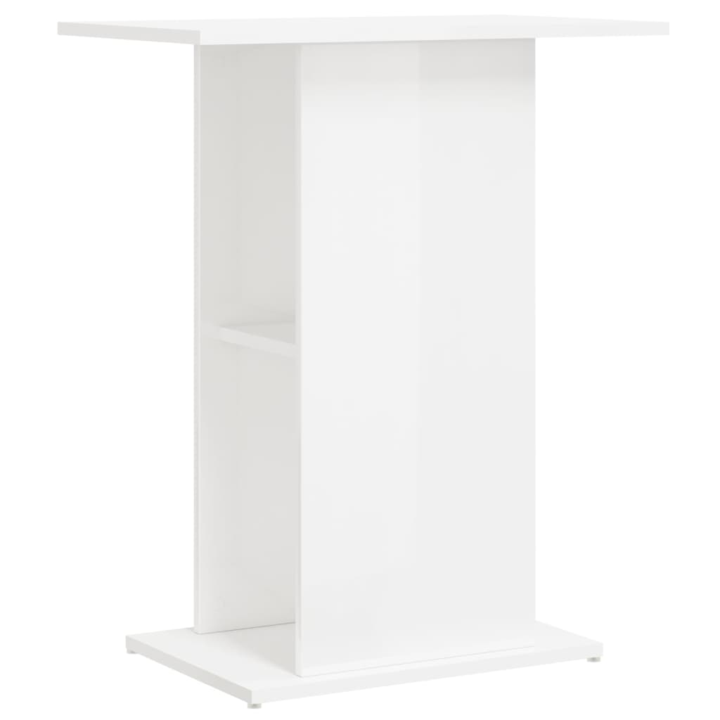 Stalak za akvarij sjajni bijeli 60,5 x 36 x 72,5 cm drveni