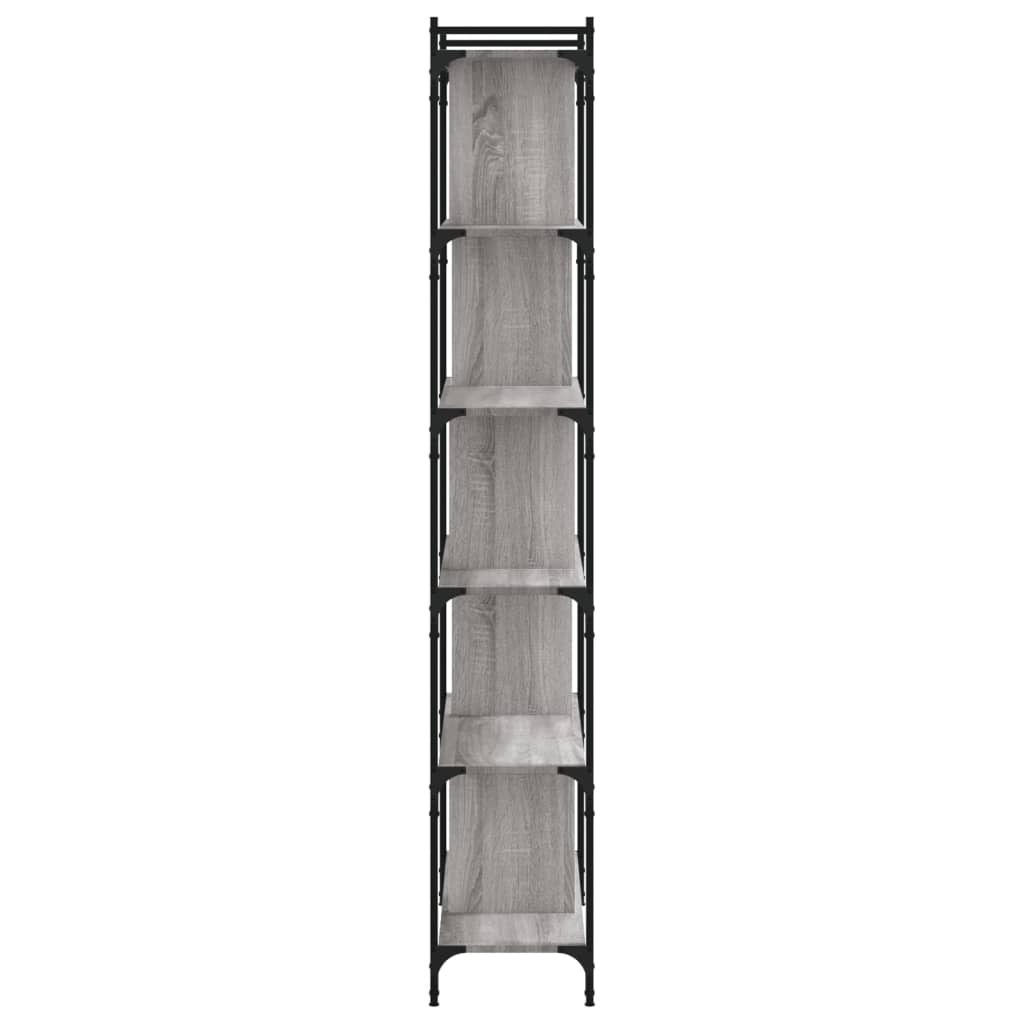 Regal za knjige 6 razina siva boja hrasta 76x32x192 cm drveni