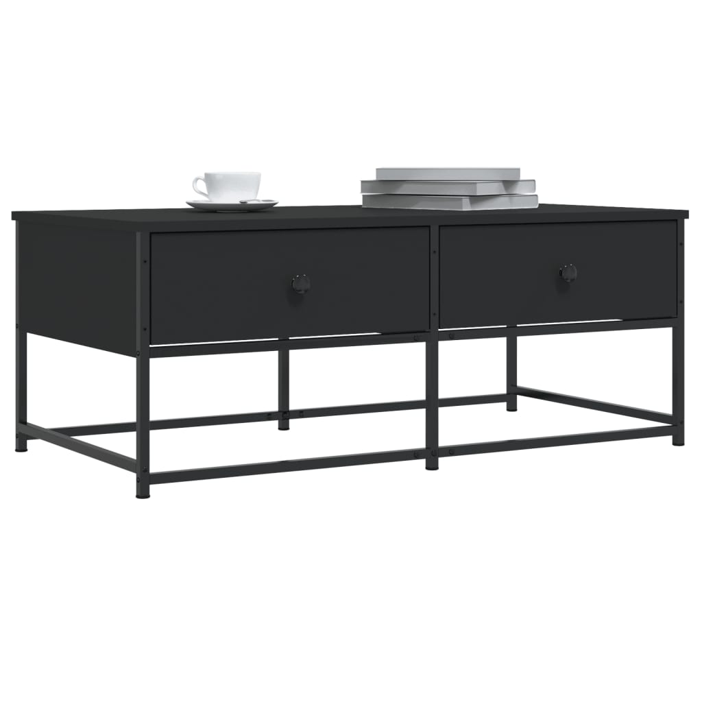 Stolić za kavu crni 100 x 51 x 40 cm od konstruiranog drva