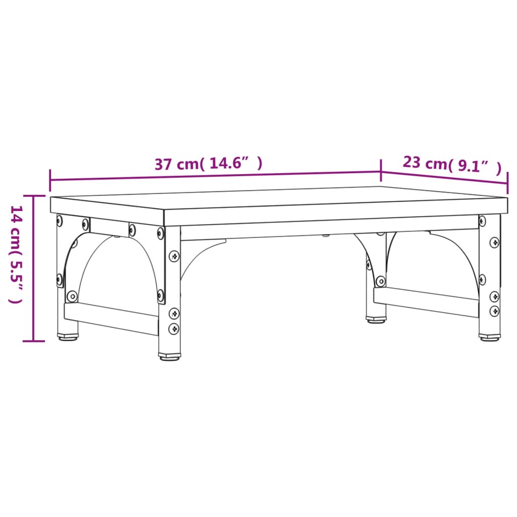 Stalak za monitor boja hrasta 37 x 23 x 14 cm konstruirano drvo