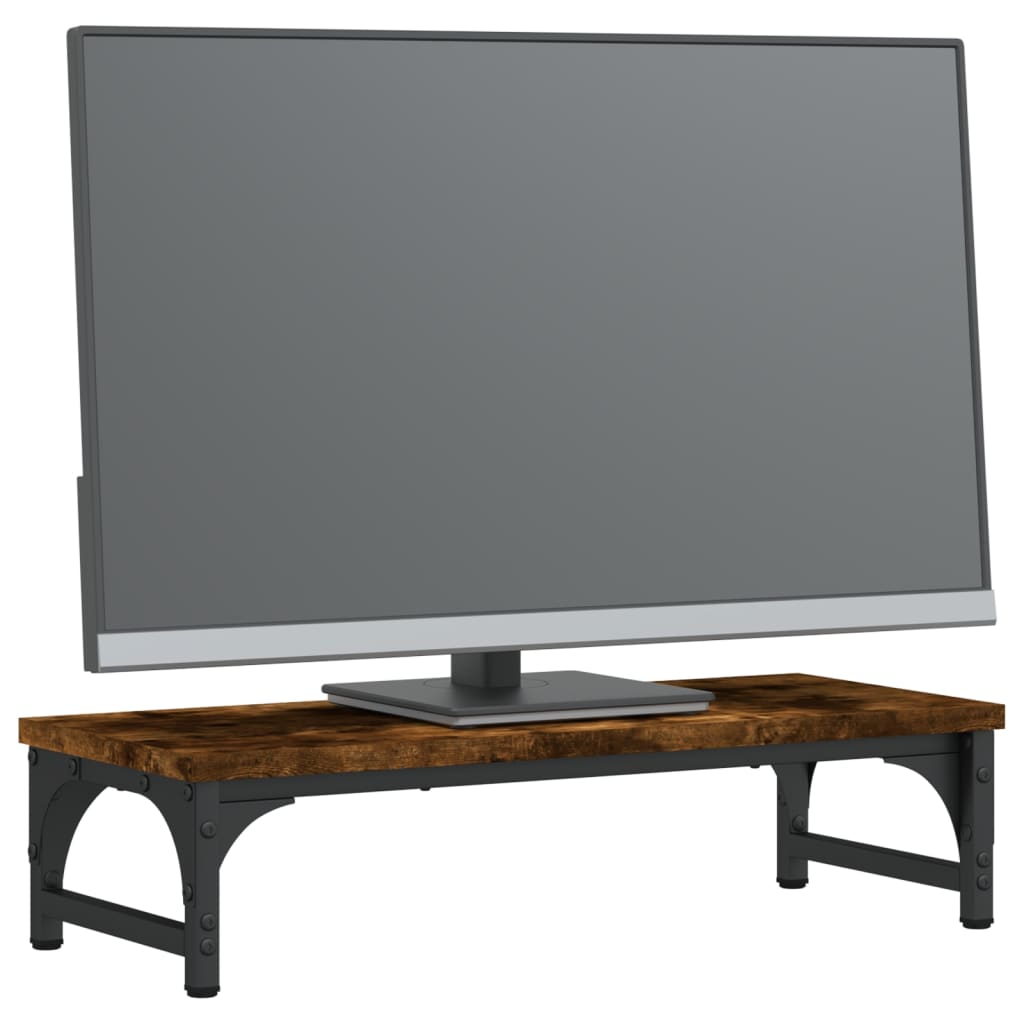 Stalak za monitor boja dimljenog hrasta 55 x 23 x 14 cm drveni