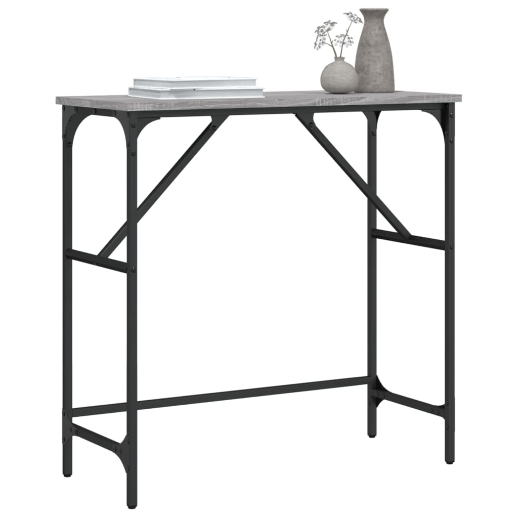 Konzolni stol siva boja hrasta 75x32x75 cm konstruirano drvo