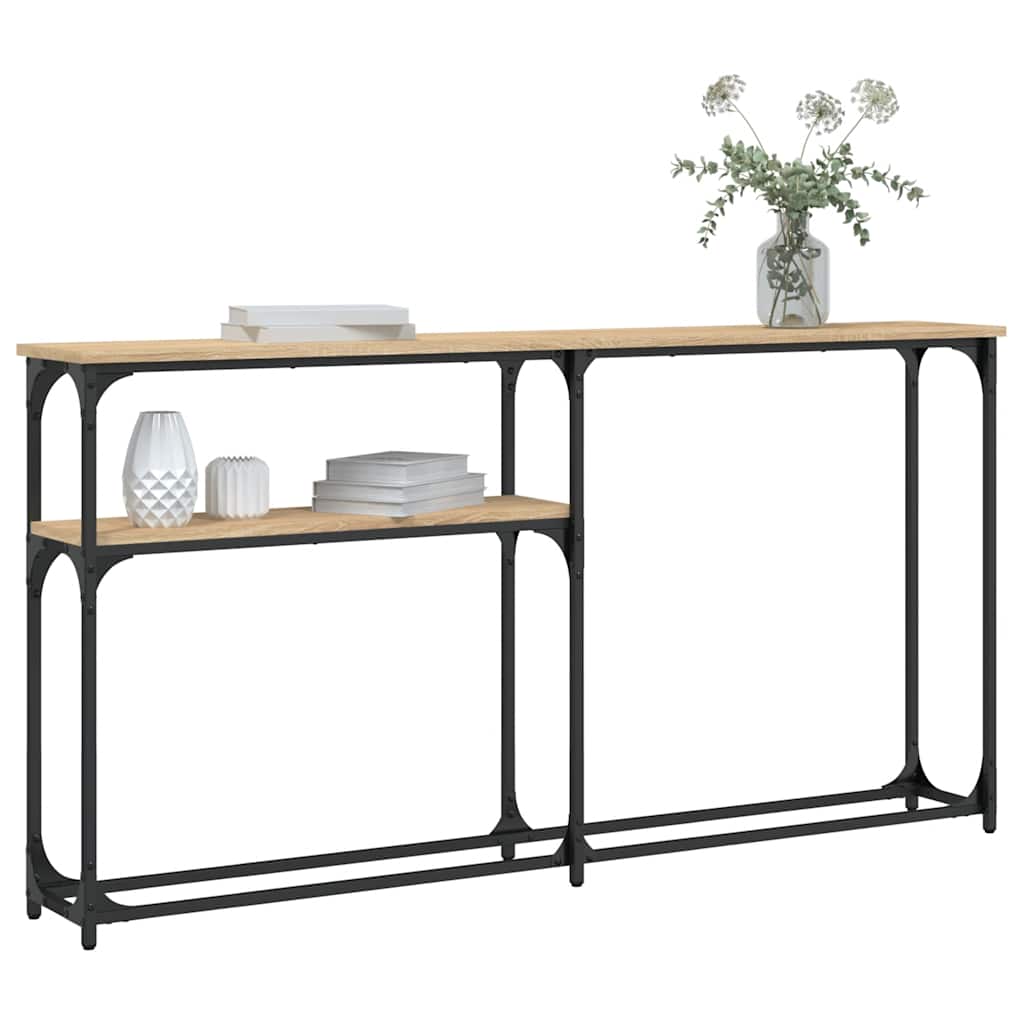 Konzolni stol boja hrasta 145 x 22,5 x 75 cm konstruirano drvo