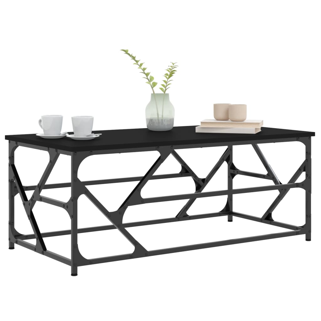 Stolić za kavu crni 100 x 50 x 40 cm konstruirano drvo