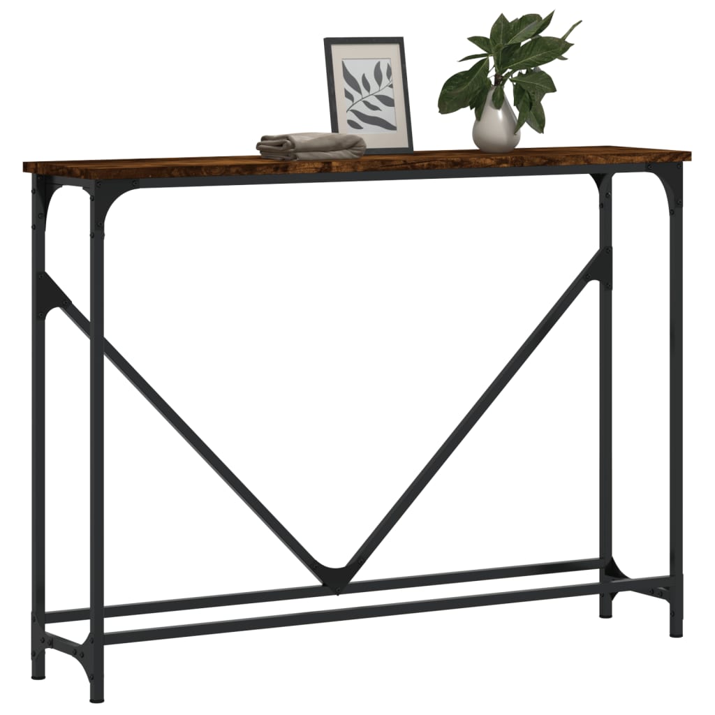 Konzolni stol boja hrasta 102 x 22,5 x 75 cm konstruirano drvo