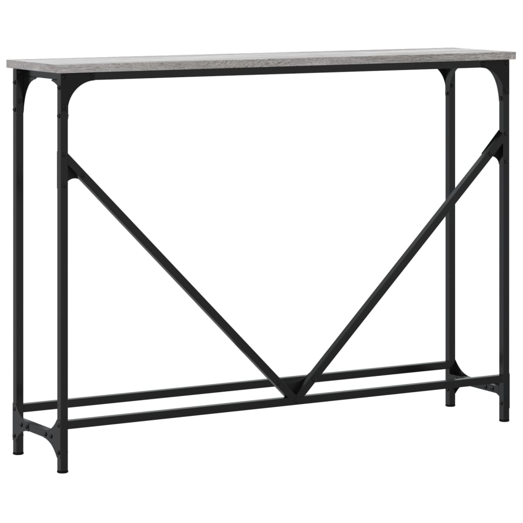 Konzolni stol siva boja hrasta 102x22,5x75 cm konstruirano drvo