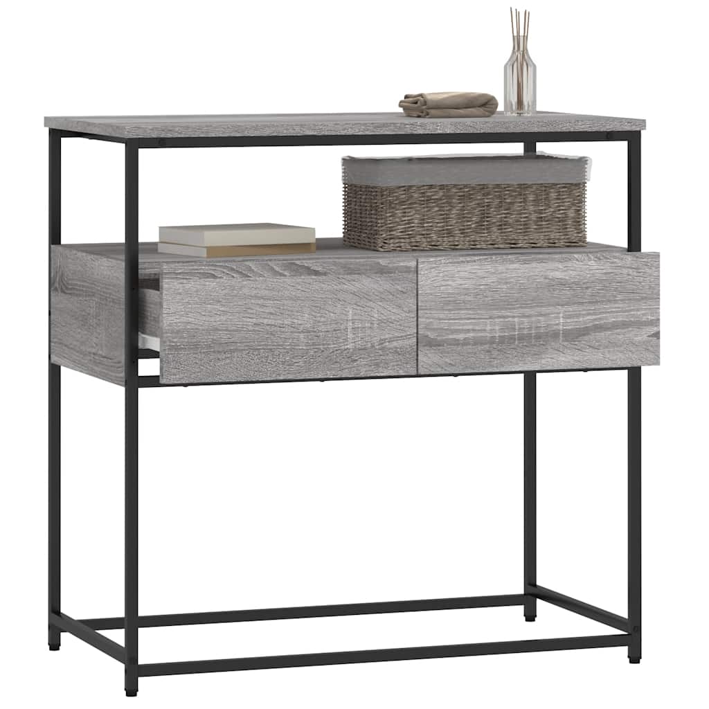 Konzolni stol siva boja hrasta 75x40x75 cm konstruirano drvo