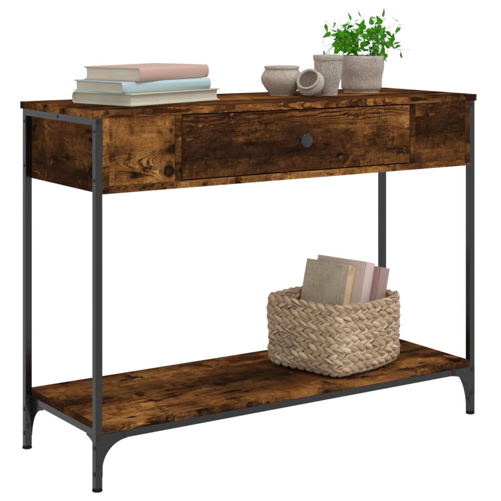 Konzolni stol boja hrasta 100 x 34,5 x 75 cm konstruirano drvo