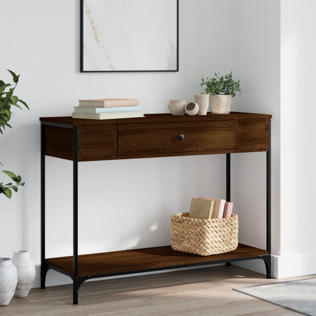 Konzolni stol boja hrasta 100 x 34,5 x 75 cm konstruirano drvo