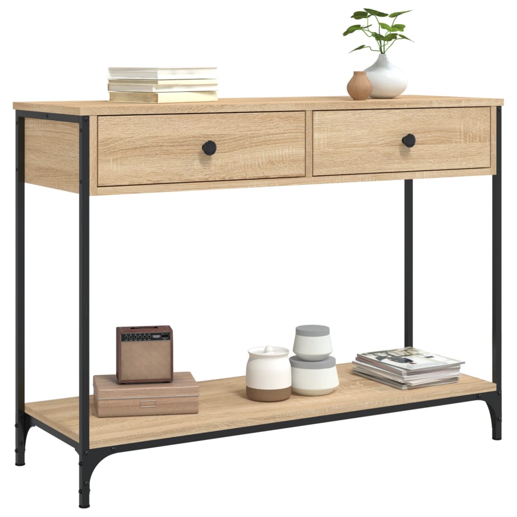 Konzolni stol boja hrasta 100 x 34,5 x 75 cm konstruirano drvo